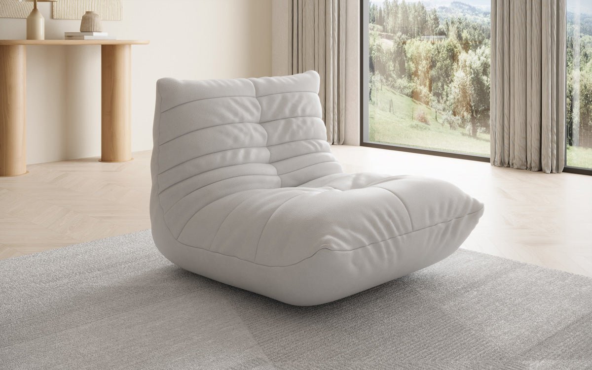 Designer bank-fauteuil Calmo van echt leer