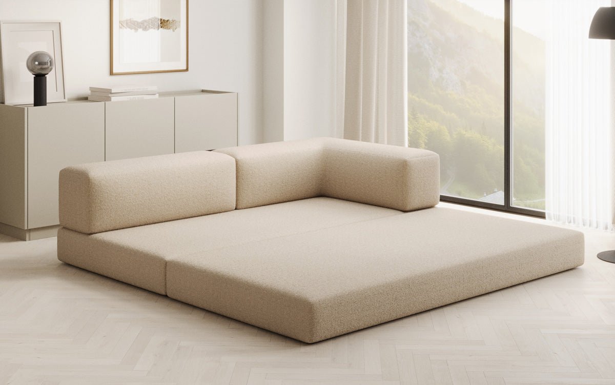 Designerbank/Chaise Longue Lazy in Bouclé