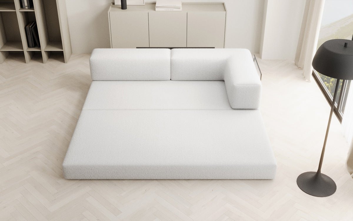 Designerbank/Chaise Longue Lazy in Bouclé