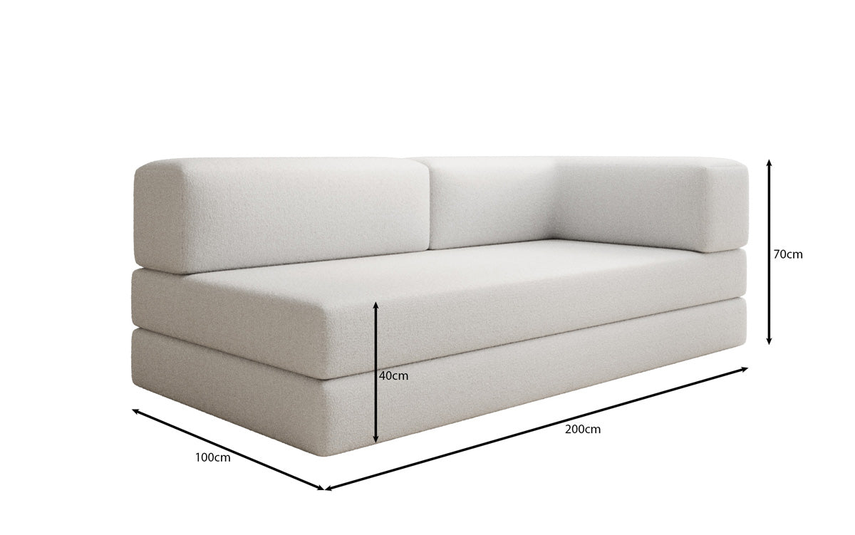 Designerbank/Chaise Longue Lazy in Bouclé