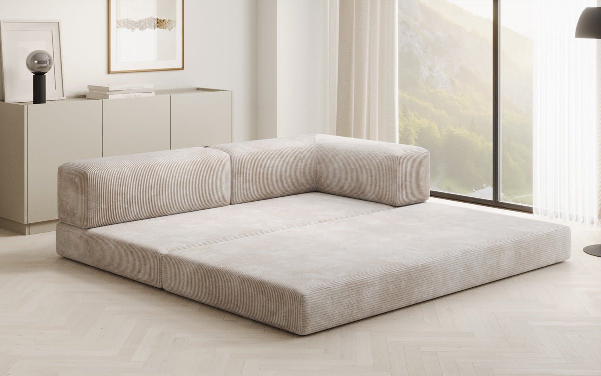 Designbank/Chaise Longue Lazy in Ribstof