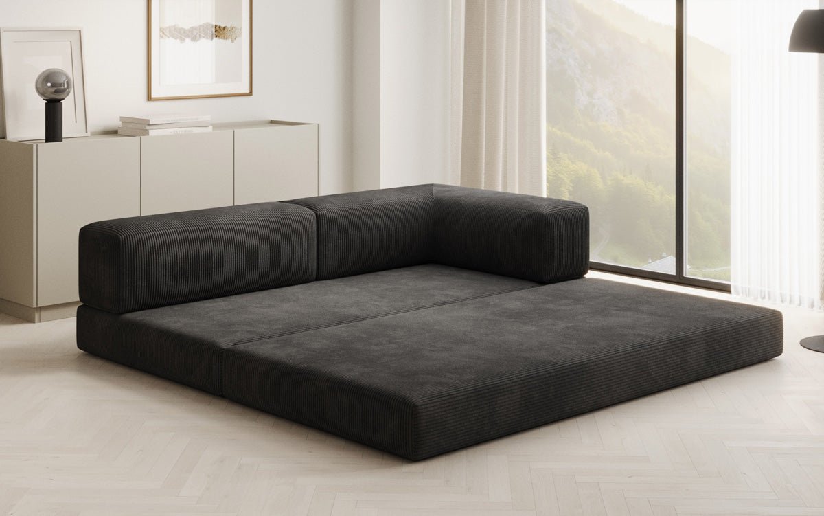 Designbank/Chaise Longue Lazy in Ribstof