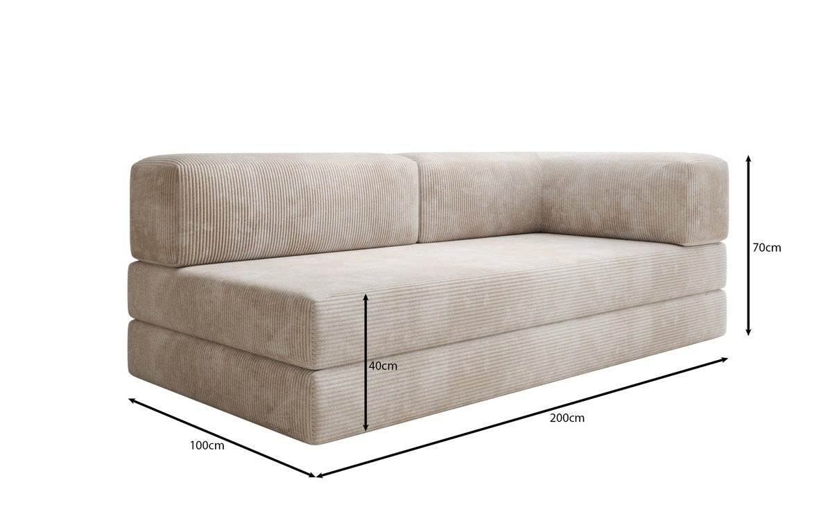 Designbank/Chaise Longue Lazy in Ribstof