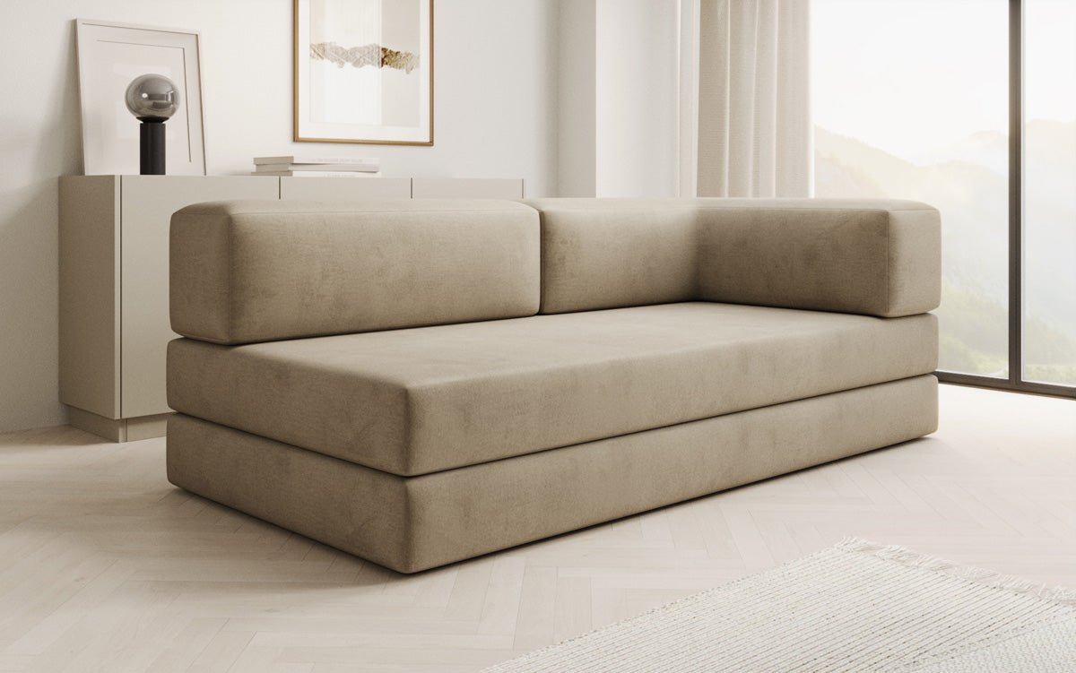 Designbank/Chaise Longue Lazy in Fluweel