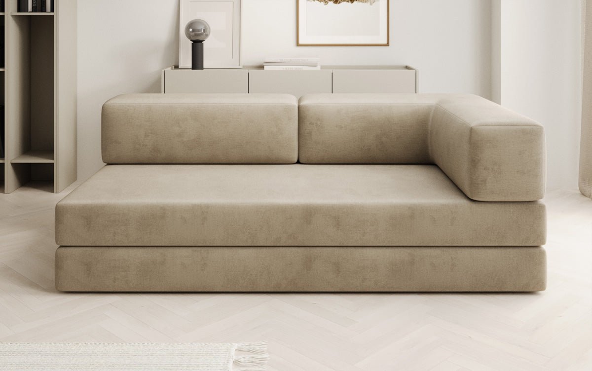 Designbank/Chaise Longue Lazy in Fluweel