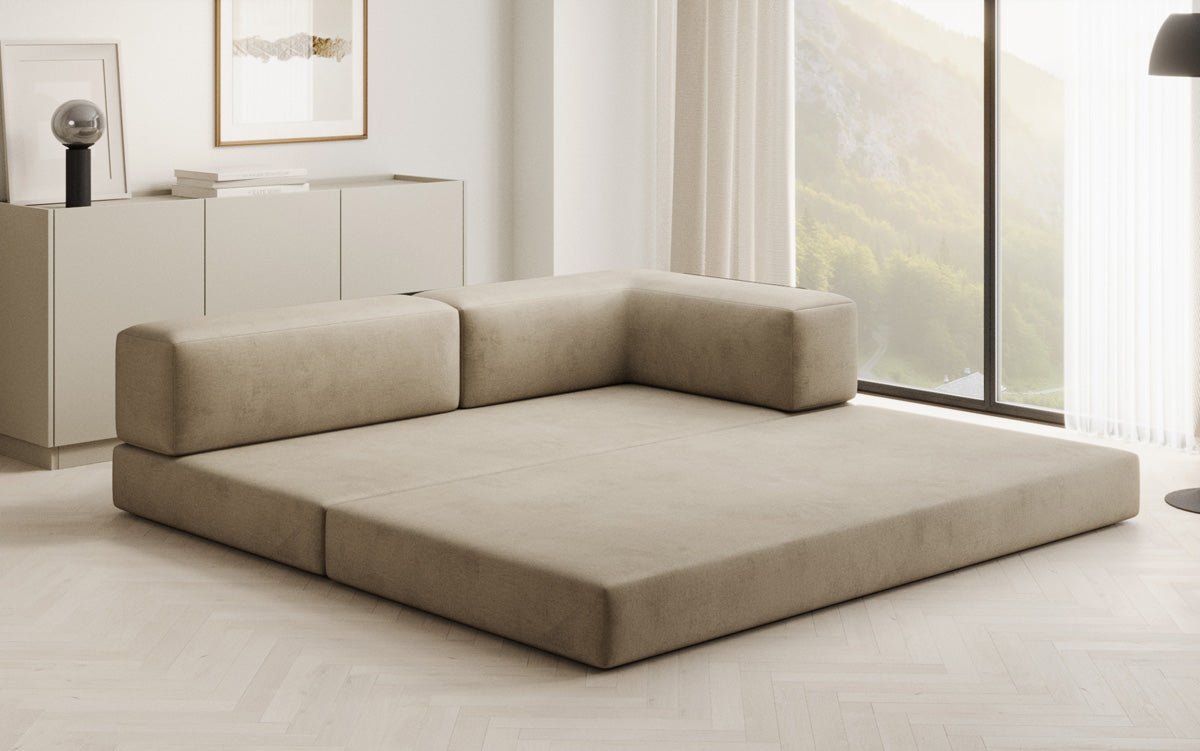 Designbank/Chaise Longue Lazy in Fluweel