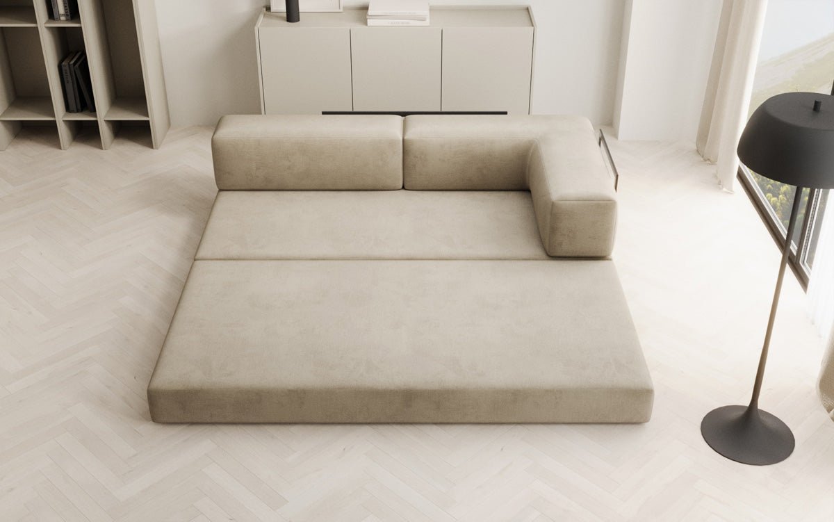 Designbank/Chaise Longue Lazy in Fluweel