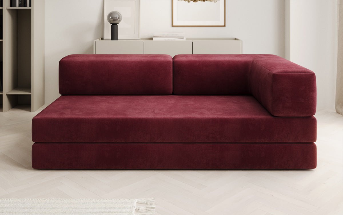 Designbank/Chaise Longue Lazy in Fluweel