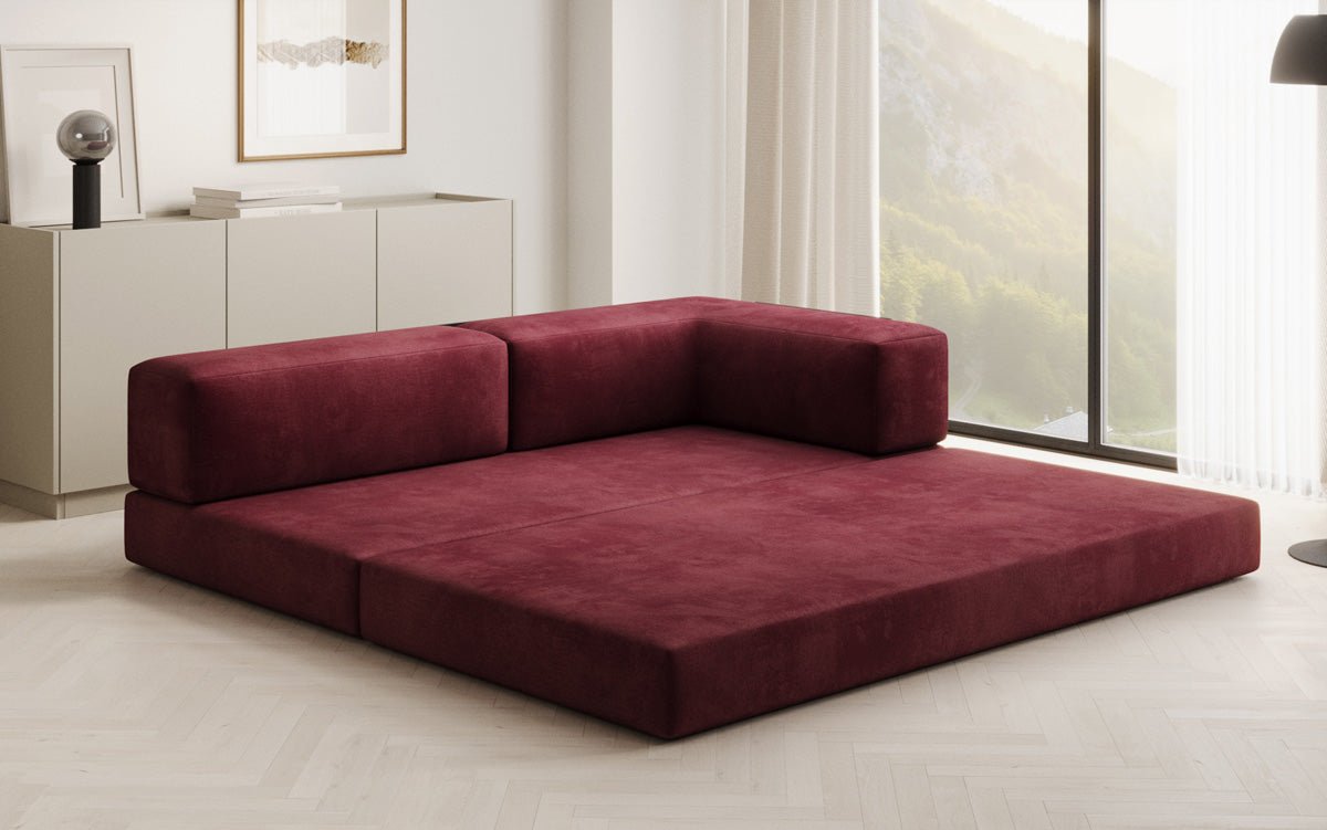 Designbank/Chaise Longue Lazy in Fluweel