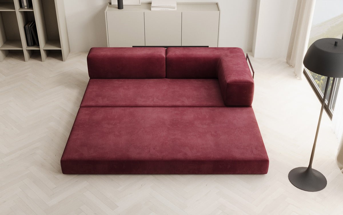 Designbank/Chaise Longue Lazy in Fluweel