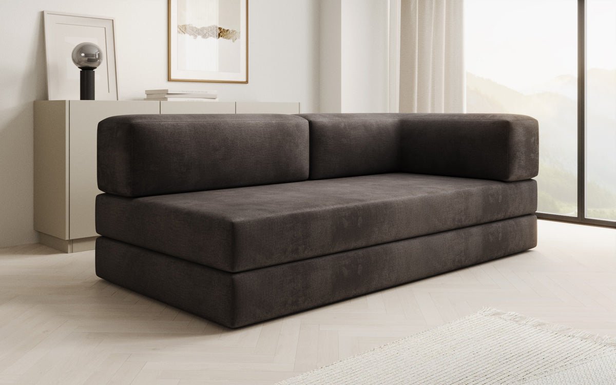 Designbank/Chaise Longue Lazy in Fluweel