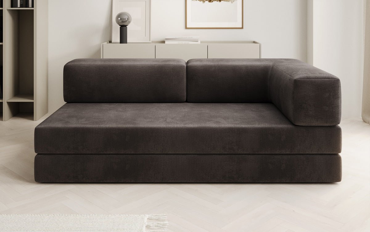 Designbank/Chaise Longue Lazy in Fluweel