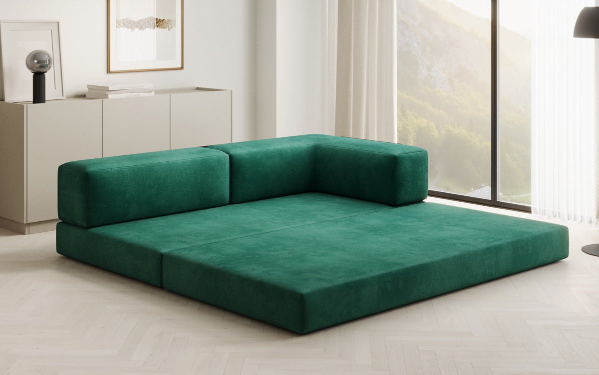 Designbank/Chaise Longue Lazy in Fluweel