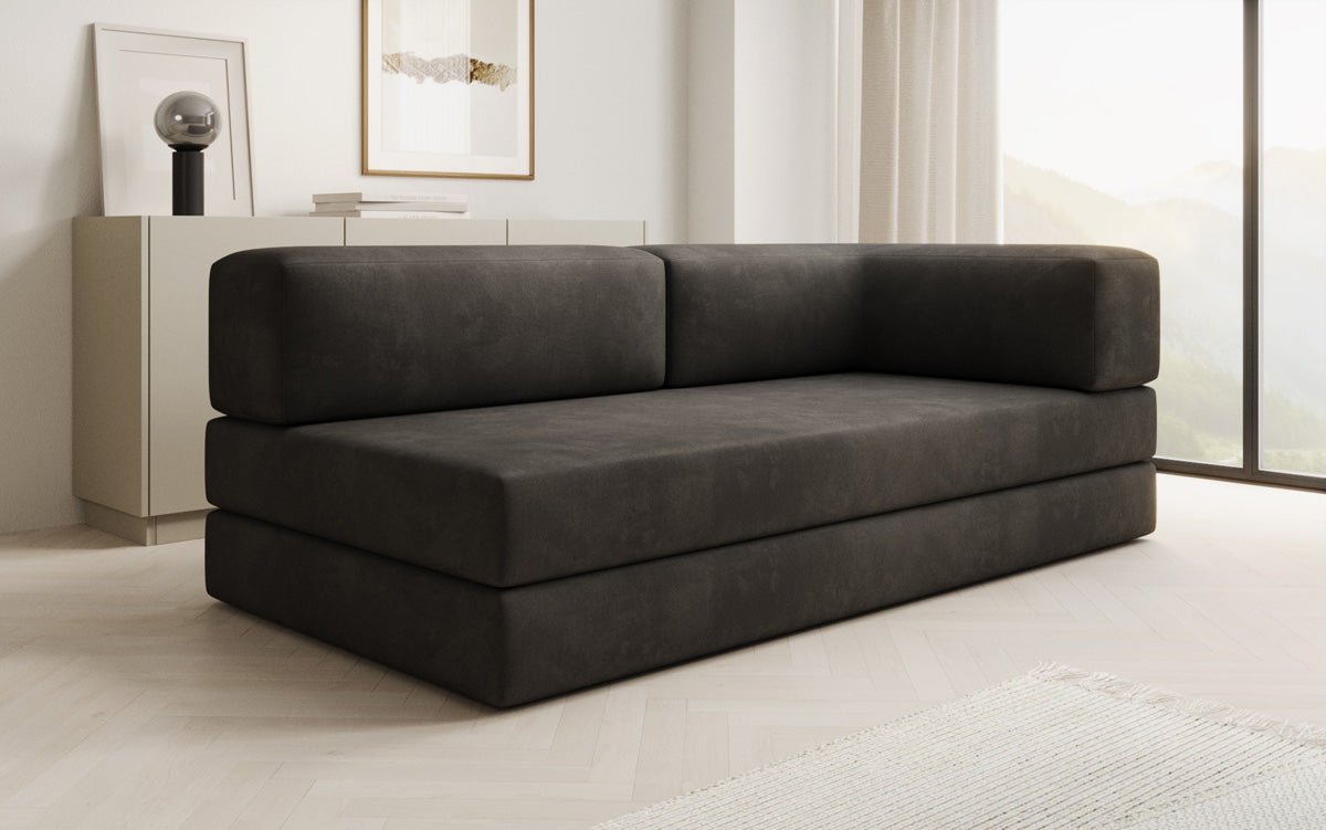 Designbank/Chaise Longue Lazy in Fluweel