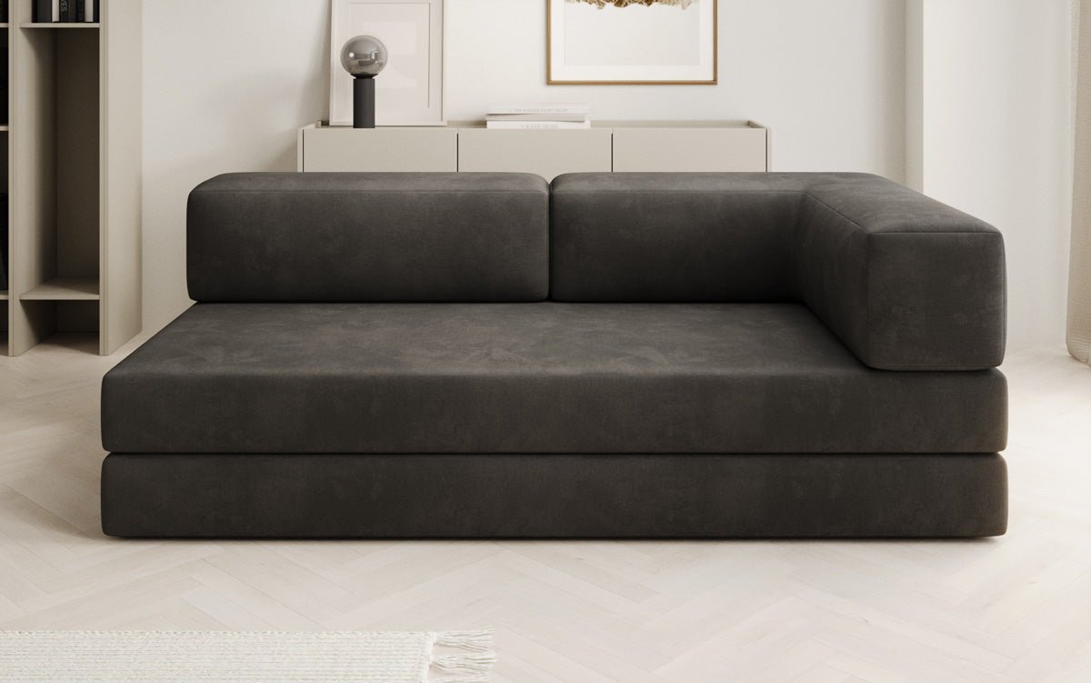 Designbank/Chaise Longue Lazy in Fluweel