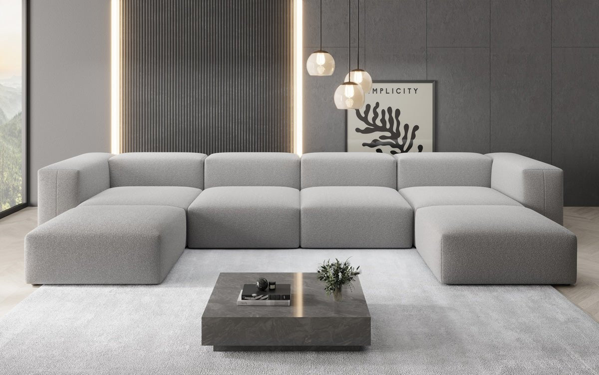 Ontwerper U Sofa Snug in Bouclé