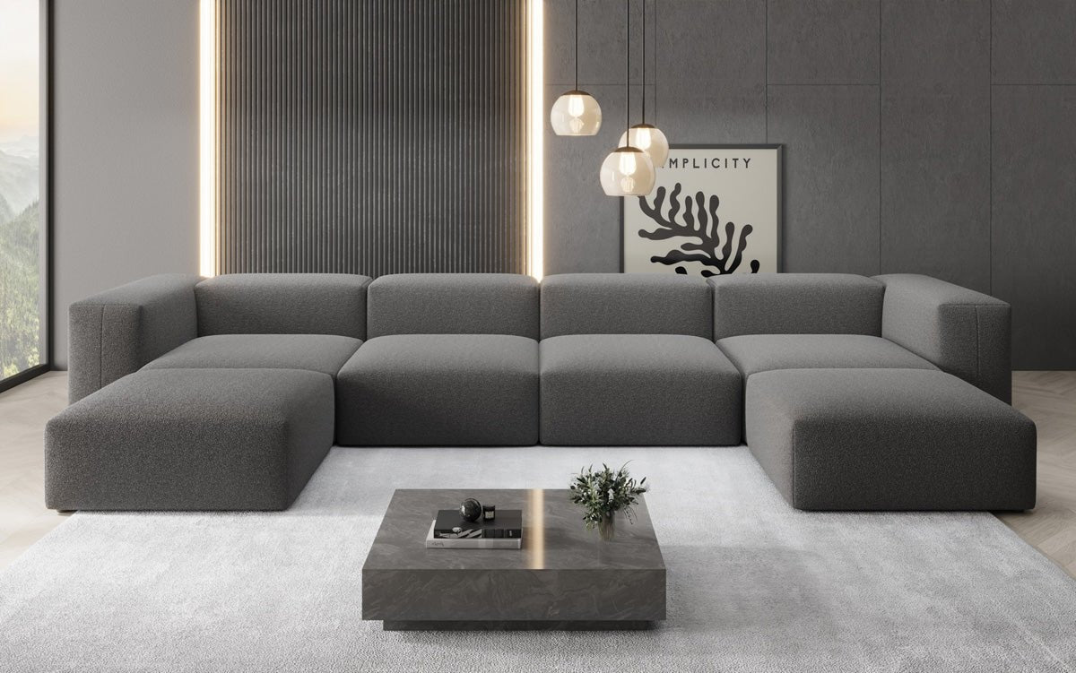 Ontwerper U Sofa Snug in Bouclé