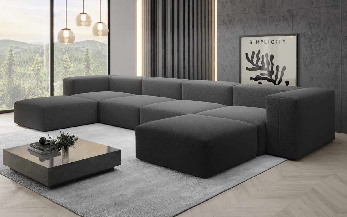 Ontwerper U Sofa Snug in Bouclé