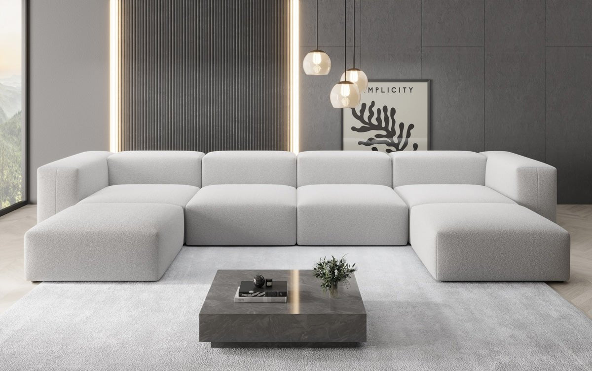 Ontwerper U Sofa Snug in Bouclé