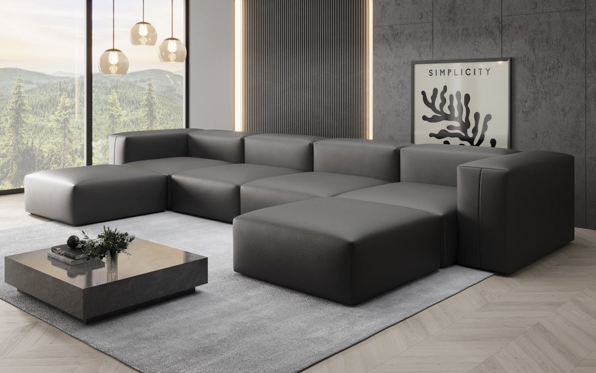Designer U Bank Snug van echt leer