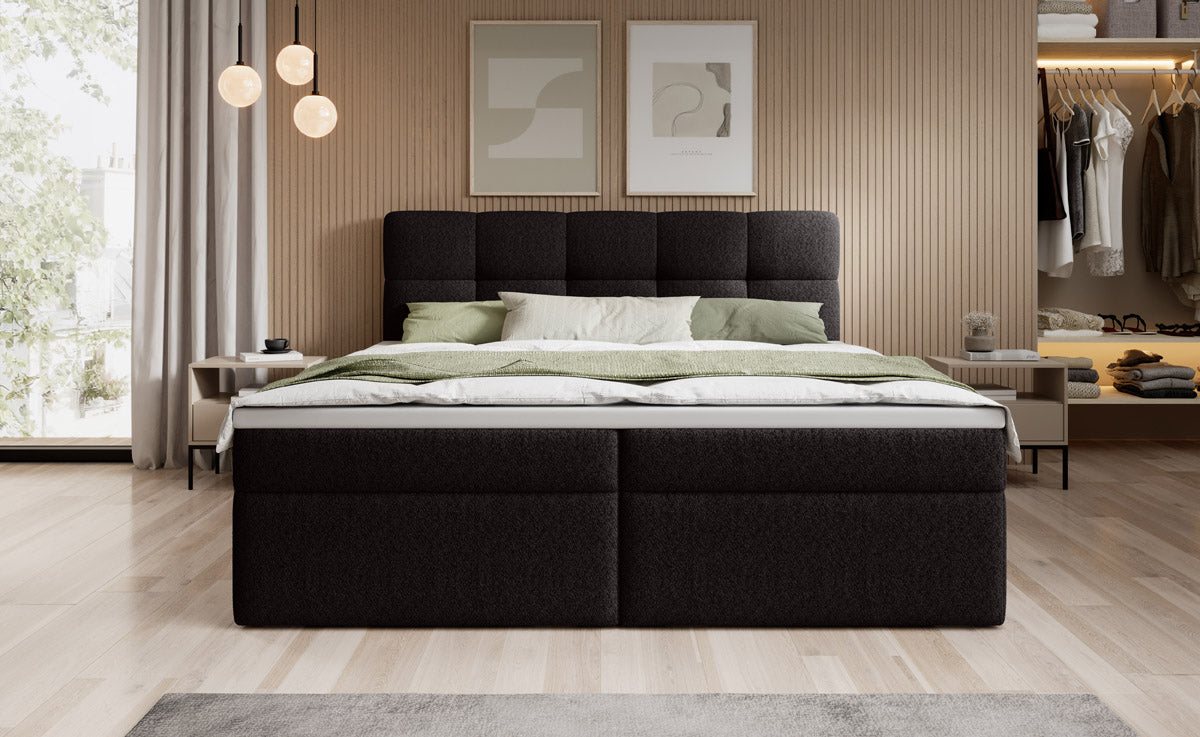 Boxspringbett Cozy II Bouclé met opbergruimte