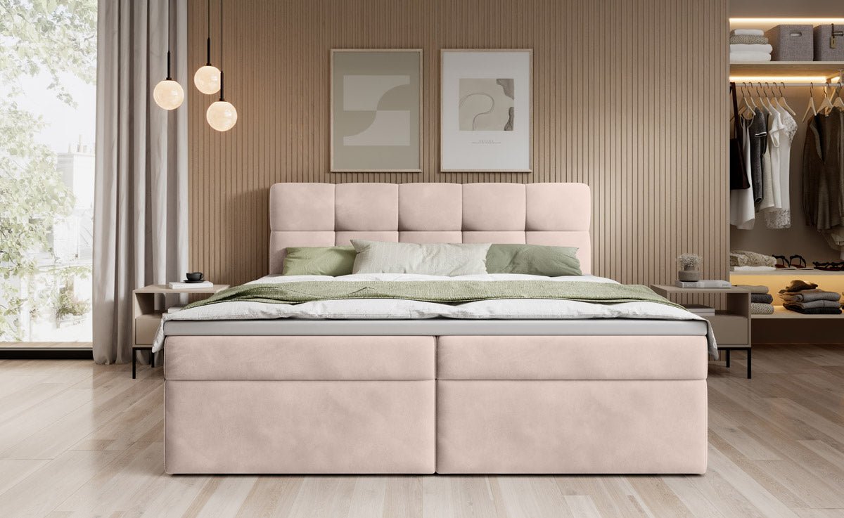 Boxspringbed Cozy II fluweel met opbergruimte