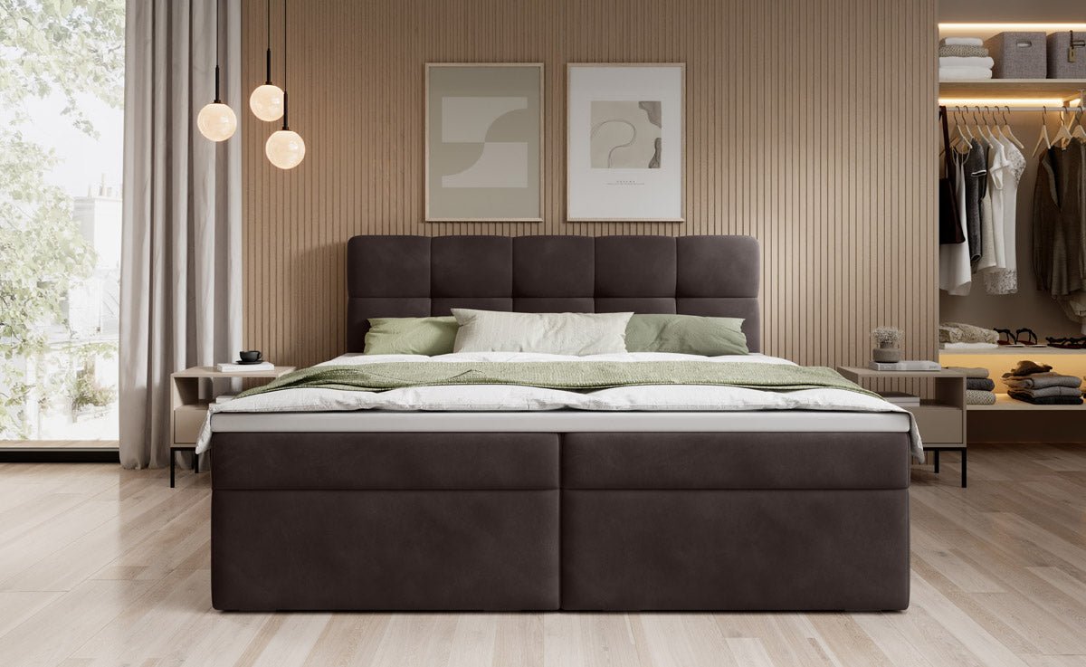 Boxspringbed Cozy II fluweel met opbergruimte