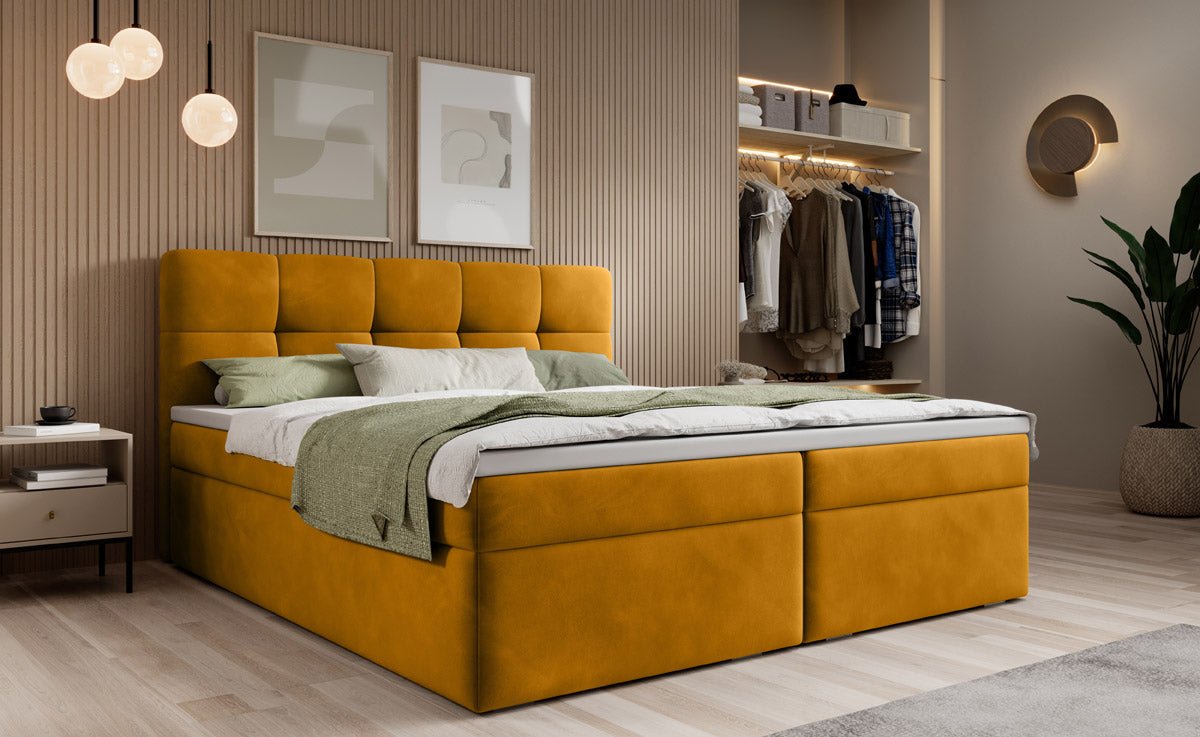 Boxspringbed Cozy II fluweel met opbergruimte