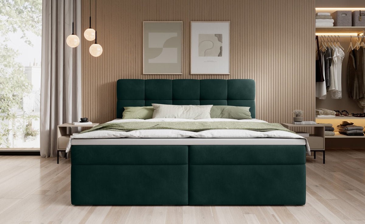 Boxspringbed Cozy II fluweel met opbergruimte