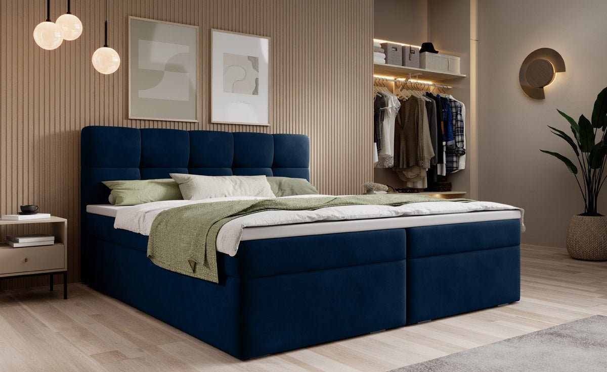 Boxspringbed Cozy II fluweel met opbergruimte