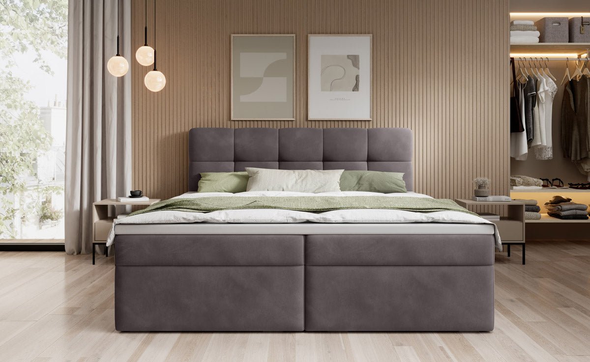 Boxspringbed Cozy II fluweel met opbergruimte