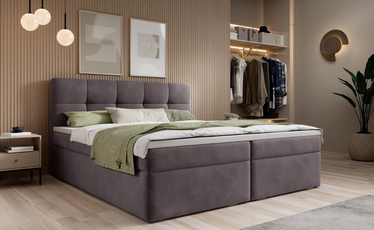 Boxspringbed Cozy II fluweel met opbergruimte