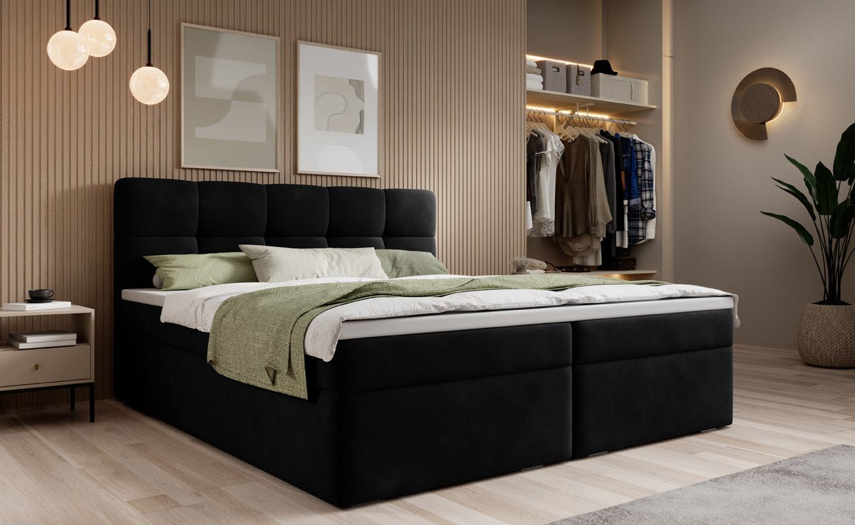 Boxspringbed Cozy II fluweel met opbergruimte