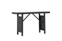 Garten Beistelltisch Pandora - Aus Rattan und Glas in Schwarz