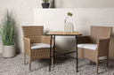 Garten Cafegruppe Rieva – 3-teiliges Gartenmöbel-Set mit Tisch aus Akazie und Stahl