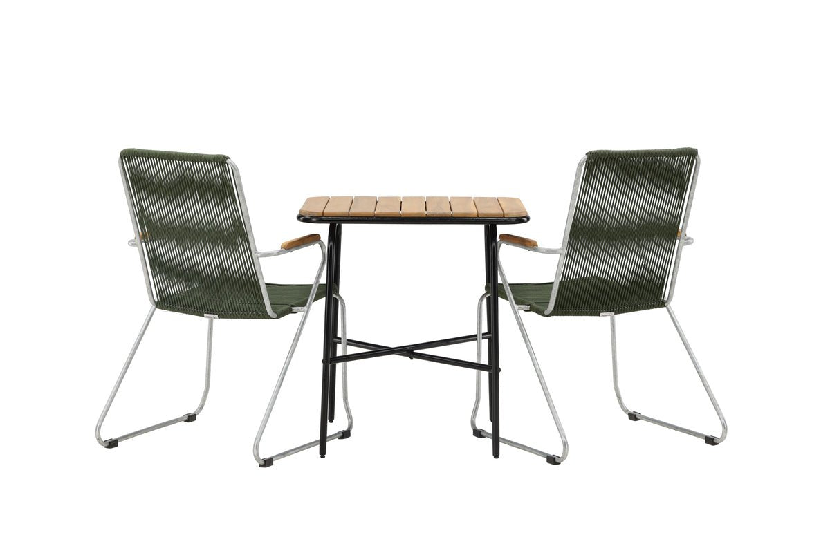 Garten Cafegruppe Ruben – 3-teiliges Gartenmöbel-Set mit einer Akazien-Tischplatte