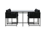 Garten Essgruppe Auren – 5-teiliges Gartenmöbel-Set aus Stahl und Glas