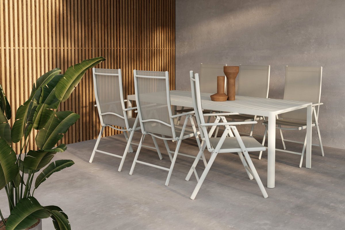 Garten Essgruppe Marlon – 5 bzw 7-teiliges Gartenmöbel-Set in Beige