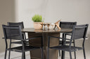 Garten Essgruppe Nordic – 5-teiliges Gartenmöbel-Set mit braunem Tisch aus Aluminium