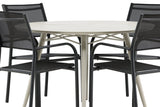 Garten Essgruppe Novira – 5-teiliges Set in Beige/Schwarz