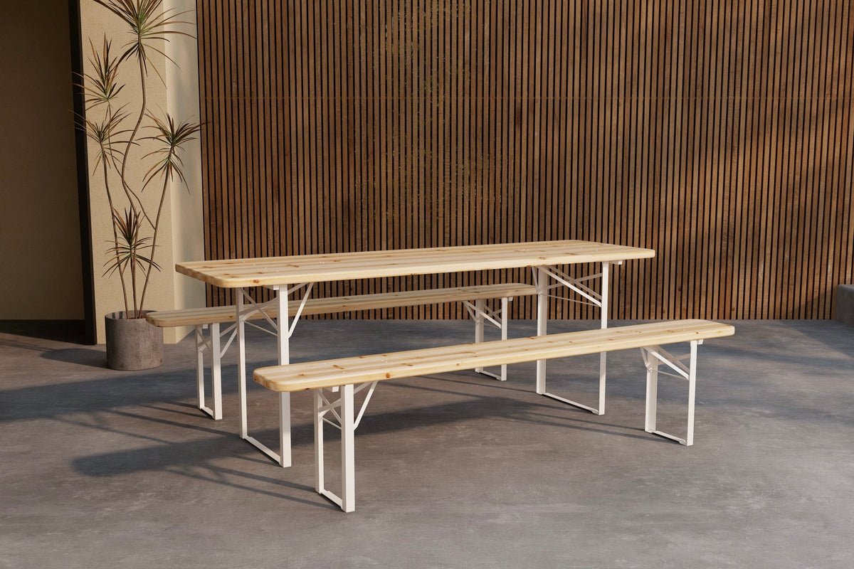 Garten Essgruppe Orelia – 3-teiliges Set in Edelfichtenoptik