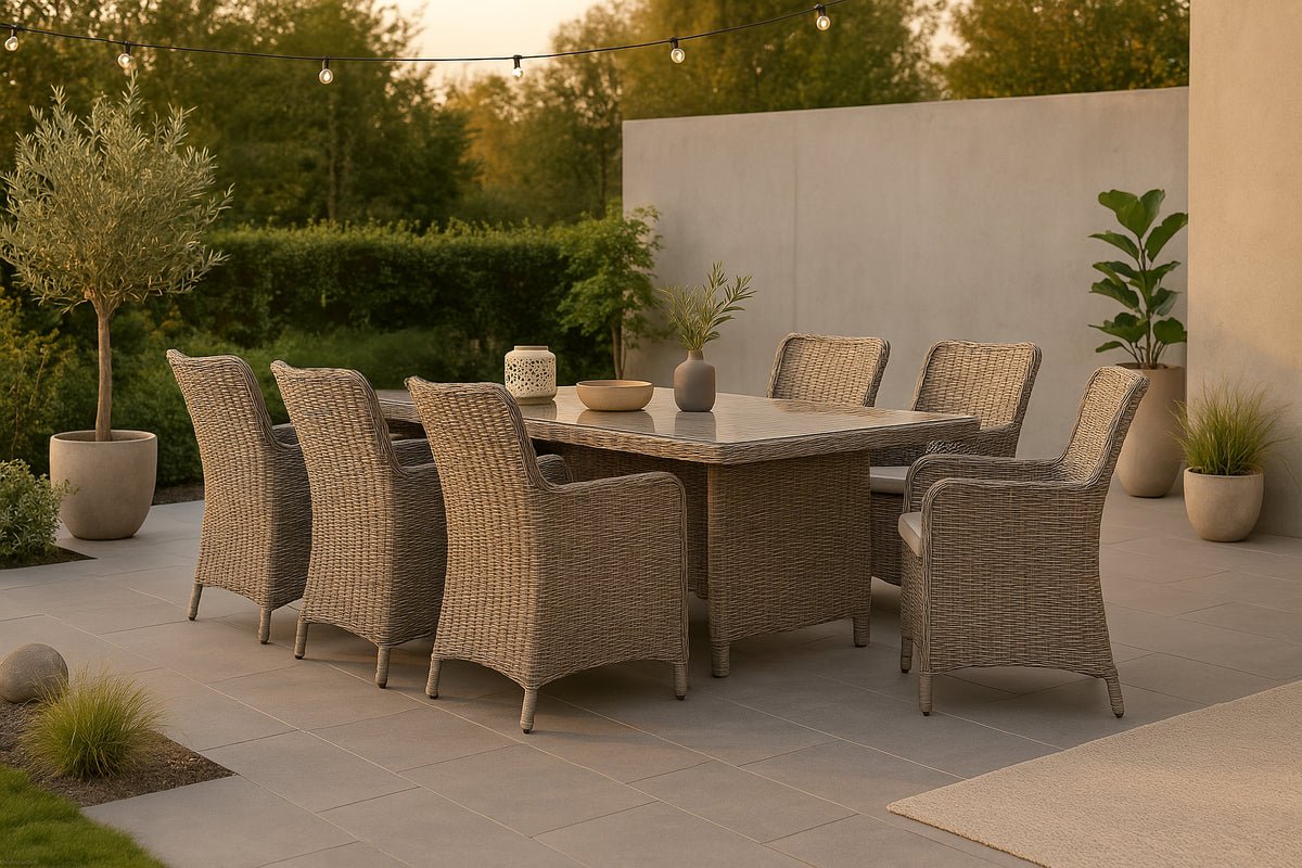 Garten Essgruppe Valencia” – 7-teiliges Gartenmöbel-Set aus Polyrattan
