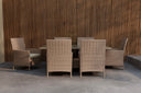 Garten Essgruppe Vireta – 7-teiliges Set aus synthetischem Rattan