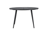 Garten Esstisch Capri - Ø 120cm aus Polywood und Aluminium in Beige oder Schwarz