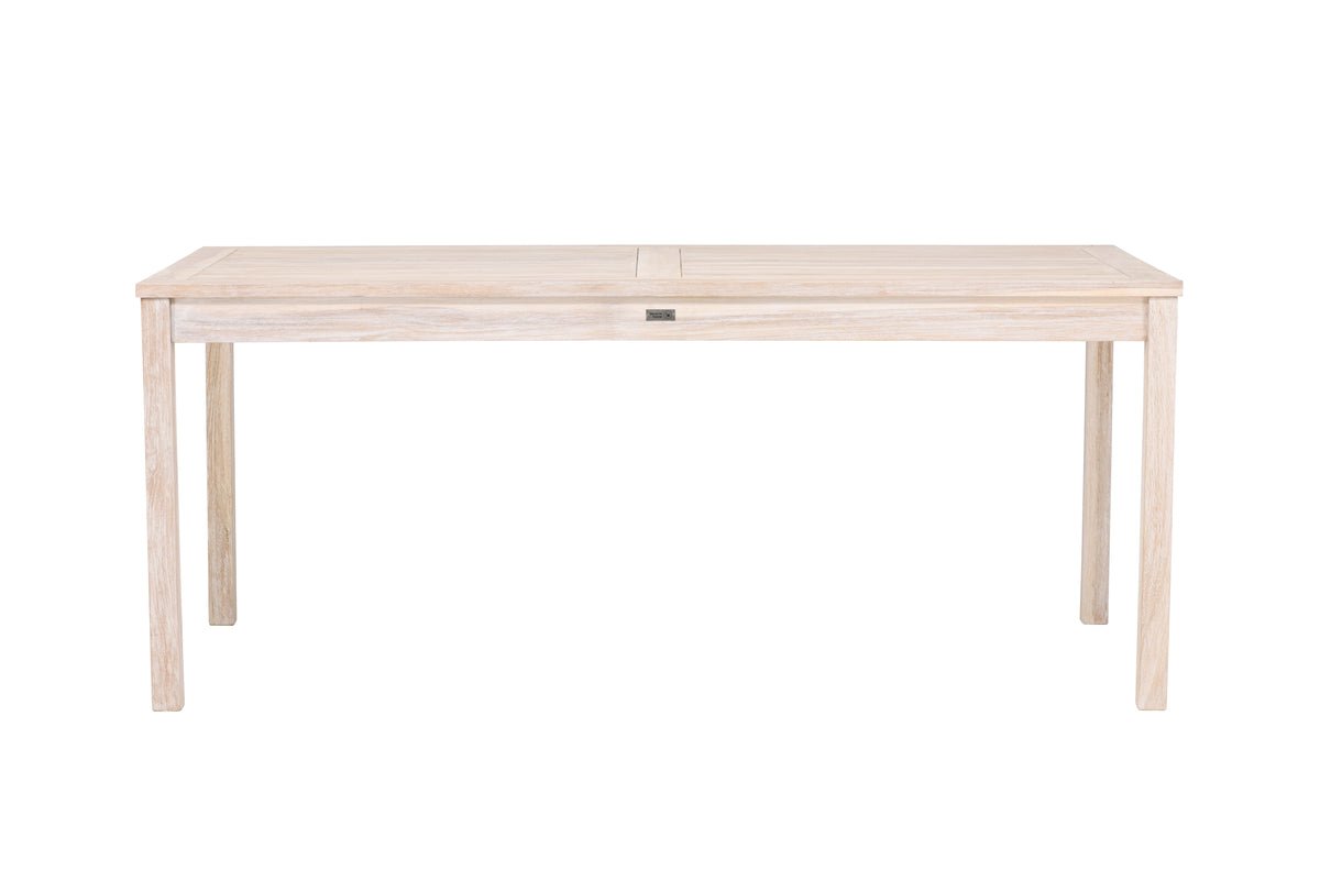 Garten Esstisch Lago - 180x90 cm aus weiß gekalktem oder schwarzem Teakholz