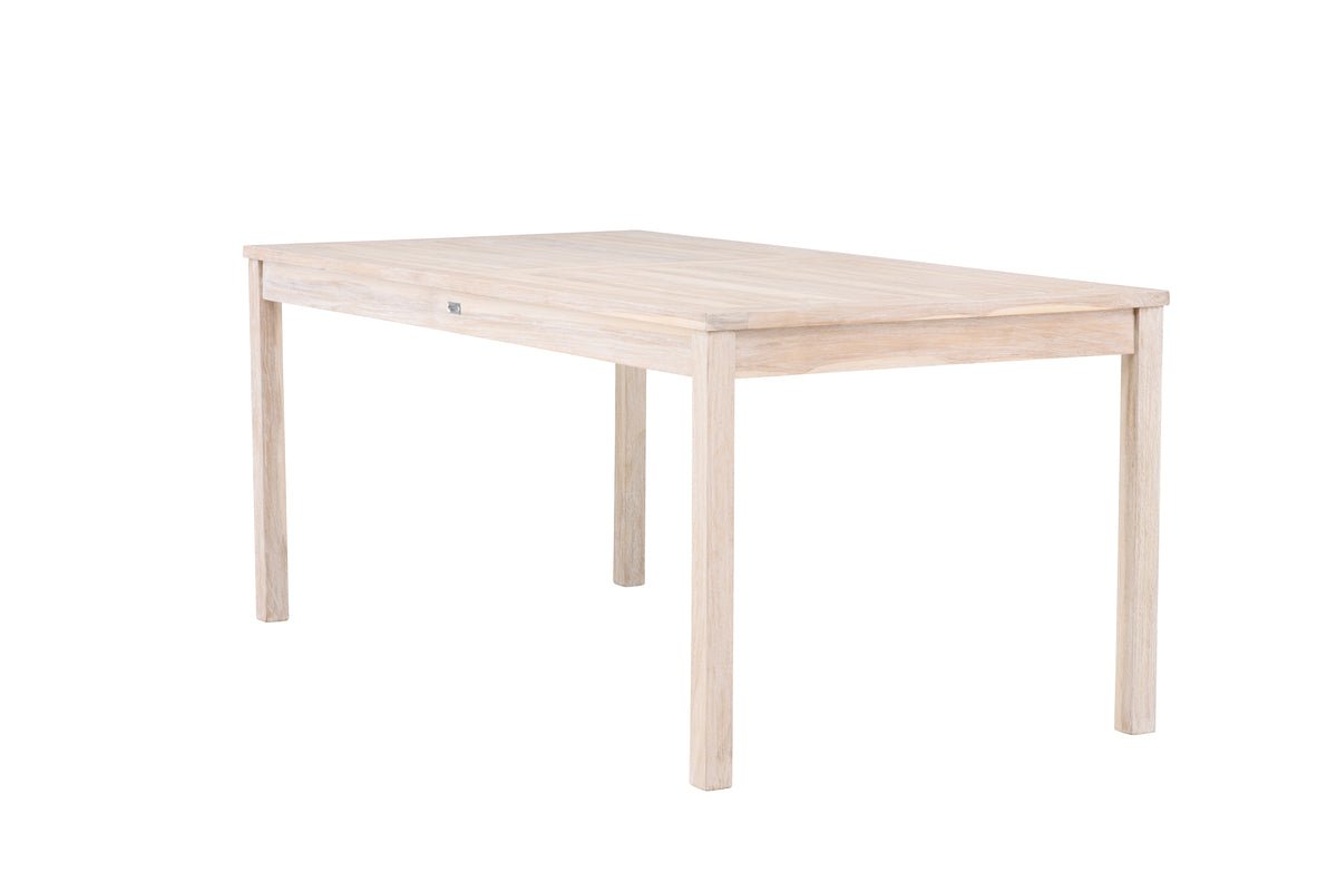 Garten Esstisch Lago - 180x90 cm aus weiß gekalktem oder schwarzem Teakholz