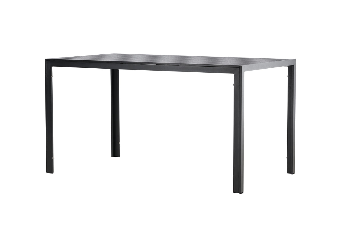 Garten Esstisch Siena - 140x80 cm aus Aluminium und Polywood in Beige oder Schwarz