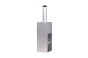 Garten Kamin Arne - aus Stahl mit Schornstein in Silber