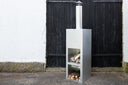 Garten Kamin Arne - aus Stahl mit Schornstein in Silber
