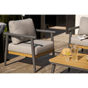 Garten Lounge Set Alviora – mit Aluminiumgestell und Holzoptik-Akzenten